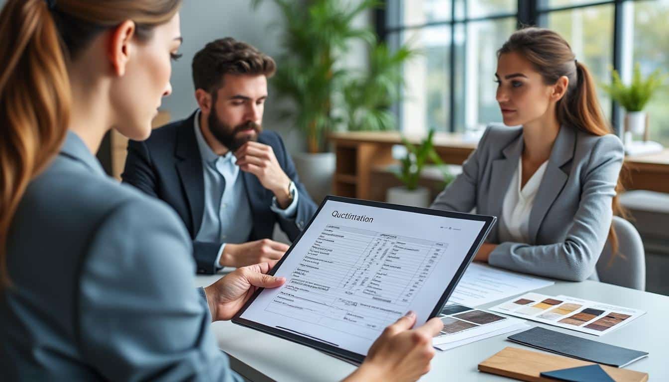 obtenez un devis sur mesure, essentiel pour planifier l'intervention d'un architecte d'intérieur sur votre nouveau projet et garantir un résultat personnalisé.